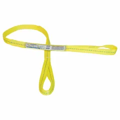 This STREN-FLEX web sling is a 1-ply polyester sling with twisted eyes and a wear-resistant tag. It has a 6 ft length and a vertical hitch capacity of 1,600 lb. The high-visibility construction aids in inspection. Used for lifting and rigging in industrial settings such as warehouses, construction sites, and manufacturing facilities.