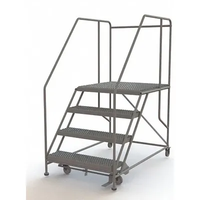 TRI-ARC Mobile Work Platform: 3.3 ft Platform Ht - Max, 36 in x 35 in, Steel - Manual-Lock Rolling Single-Access Platforms