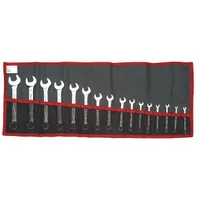 FACOM Combination Wrench Set: Alloy Steel, Satin, 16 Tools, 3.2 mm to 17 mm Range of Head Sizes (MPN FM-39.JE16T)