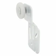 Hanging door roller with a width of 3 3/4 inches and a maximum weight capacity of 60 lb. Suitable for sliding or hanging door applications in residential or light commercial interior settings. Pack of 1.