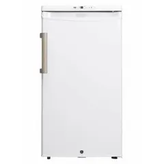 Undercounter lab refrigerator with 3.2 cu ft capacity, designed for storage of temperature-sensitive materials. Maintains 2°C to 8°C range, features a swing solid door and temperature alarm. Uses R-600a refrigerant. Overall depth 19 3/8 in.
