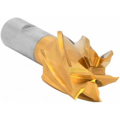 CLEVELAND Square End Mill: High Speed Steel, TiN Coated, 6 Flute, 1-3/8" Mill Dia - General Purpose High-Speed Steel Square End Mills