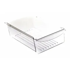 Replacement meat pan for Electrolux refrigerators and freezers. Provides a dedicated storage compartment for meat, helping maintain organization and temperature control within the appliance.