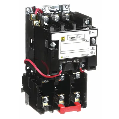 SQUARE D Magnetic Motor Starter: Non-Reversing, 3 Poles, NEMA Size 1, 27 A - Non-Reversing Starters with Thermal Overloads
