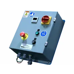 Control package for operating drum handling equipment in mixing, blending, and tumbling applications. Provides electrical control for industrial processes involving bulk materials, chemicals, or paints.