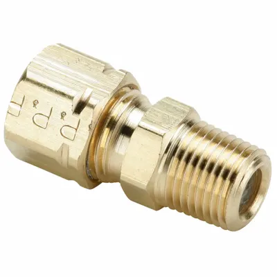 PARKER Self-Aligning Brass Compression Fitting, 7/8 in OD x 3/4 in MNPT, 10 PK - Self-Aligning Brass Compression Fittings