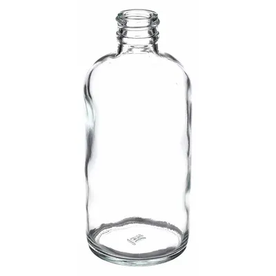 KIMBLE Storage Bottle: 250 mL, Colorless, 24-400 mm, No Closure, 108, No Closure - Clear Narrow Mouth Round Glass Lab Bottles