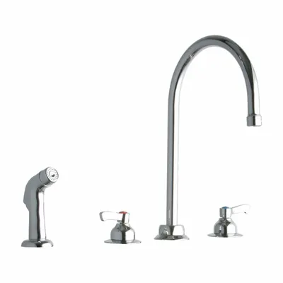 ELKAY LK801GN08L2 Centerset Kitchen Faucet, Brass, Deck-Mount, 4 Holes, 1.5 gpm - Centerset Kitchen Faucets