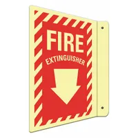 Fire Extinguisher Sign: Aluminum, Mounting Holes Sign Mounting, 12 in x 8 in Nominal Sign Size (MPN LCFL-0005-GA_8x12)