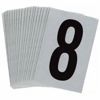 Number Label: 1 in Character Ht, Indoor/Outdoor, Engineer-Grade Retroreflective, Black, 8, 25 PK (MPN 5900-8)