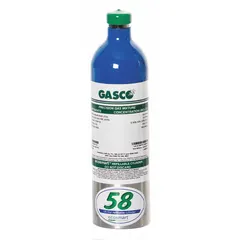Refillable calibration gas mixture containing 5 ppm hydrogen sulfide in nitrogen background, with ±5% accuracy. Used for verifying the response of portable gas detectors that sense hydrogen sulfide, compatible with all OEM detector brands.