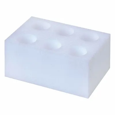 SPEX SAMPLEPREP Tube Rack: Foam, White, (6) Tubes - Lab Storage Racks