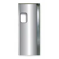 Single-leaf insulated swinging door constructed of aluminum and zinc with a gray finish. Includes a polycarbonate window, bumpers, and mounting hardware; door seals are not included. Suitable for applications requiring thermal separation and visibility, such as walk-in coolers, freezers, and clean rooms