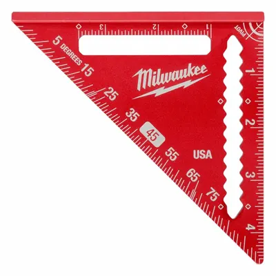 MILWAUKEE TOOL & EQUIPMENT Rafter Square: 1/4 in_3/8 in Center-to-Edge Heel Wd, 1/8 in - Rafter Squares