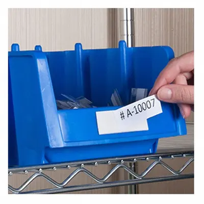 AIGNER INDEX Label Holder: 4 in x 1 3/4 in, White, Slide-In, 25 Label Holders, Self-Adhesive - Self-Adhesive Label Holders