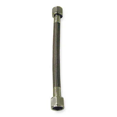 PTFE Hose Assembly: 5/16 in ID, 12 in Lg - Nonconductive Smooth Bore Hoses