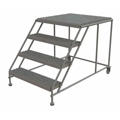 TRI-ARC Mobile Work Platform: 3.3 ft Platform Ht - Max, 36 in x 35 in, Steel - Tilt-&-Move Rolling Single-Access Platforms