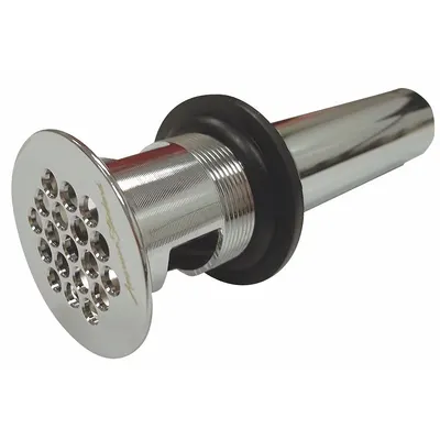 AMERICAN STANDARD Sink Drain: Brass, Chrome, 6 3/8 in Overall Ht, 2 1/4 in Overall Dia - Sink Drains with Flat Strainer