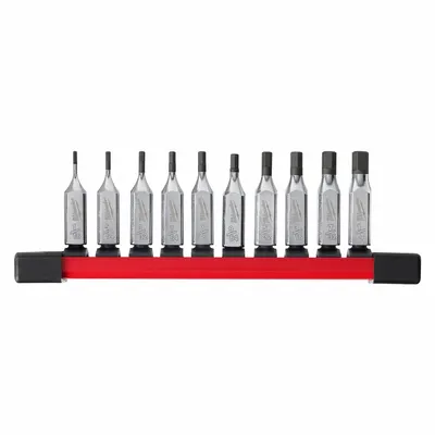 MILWAUKEE Socket Bit Set: 1 - 25 Pieces, 1/4 in Drive Size, 10 Pieces, 7 in Overall Lg - Hex Bit Socket Sets
