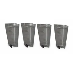 This mounting feet kit is designed for supporting aluminum hydraulic tanks. Constructed from aluminum, it includes legs and fasteners for secure installation. The kit measures 5.91 inches in overall height, 2.52 inches in width, and 0.2 inches in thickness. Suitable for use in hydraulic systems requiring stable tank mounting.