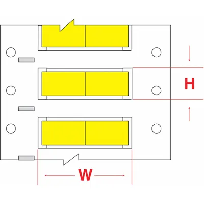 BRADY Sleeve Label: 3/8 in x 1 in, Polyolefin, Yellow (Matte) - Brady Precut Sleeve Label Rolls