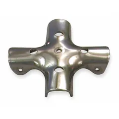 This stainless steel operating cross is a replacement hardware component for BRADLEY wash fountains. It is used to control water flow within the fountain assembly. Suitable for repair and maintenance of commercial wash fountains in public facilities.