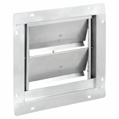 Dayton 13"H-W 5 1/4"L SS Backdraft Dampr: For 10 in Fan, Single Panel, 13 in H - Wall-Mount Backdraft Dampers