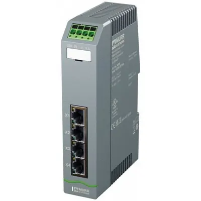 MURRELEKTRONIK Ethernet switch: Managed, DIN Rail, 4 Ports, RJ45, 100 mbps/Ethernet/Gigabit - DIN Rail-Mount Ethernet Switches