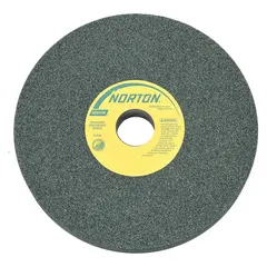 Type 1 straight grinding wheel for precision grinding of carbides and nonferrous metals. Measures 7" diameter, 1" thickness, 1 1/4" arbor hole. Specification 39C60-IVMT with hardness I. Sold in a 5-pack. Suitable for tool sharpening, deburring, and surface finishing.