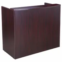 BOSS Reception Desk: Melamine, Mahogany, 42 in Overall Ht, 71 in Overall Wd, 30 in Overall Dp (MPN N169-M)