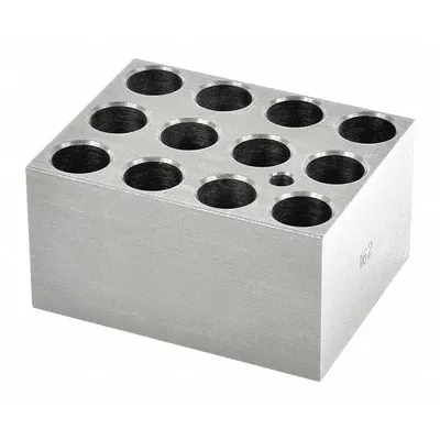 OHAUS Modular Block: Anodized Aluminum, 1 7/8 in Overall Wd, 2 3/4 in Overall Lg - Dry Bath Blocks