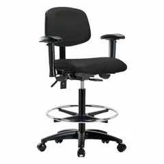 Vinyl Lab Chair with Arms, Height Range 25" to 34-1/2", 18-1/2" Seat Width, 17" Seat Depth