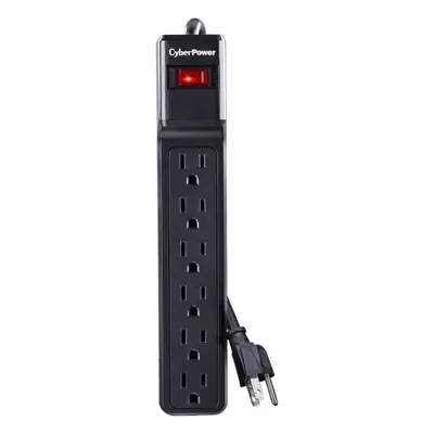 CYBER POWER Outlet Strip: 6 Outlets, 4 ft Cord Lg, 900 J Rated Energy, 15 A Current - General Purpose Surge Protectors