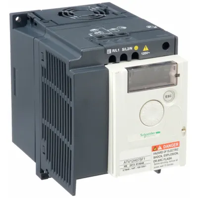 SCHNEIDER Variable Frequency Drive: In Phase Single, Out Phase Three, 1 hp, IP20 - Schneider Altivar ATV12