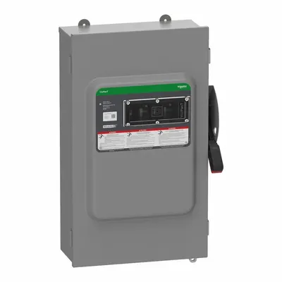 SCHNEIDER Safety Switch: Fusible, 200 A, Three Phase, 240V AC, Galvanized Steel - Fusible Safety Switches