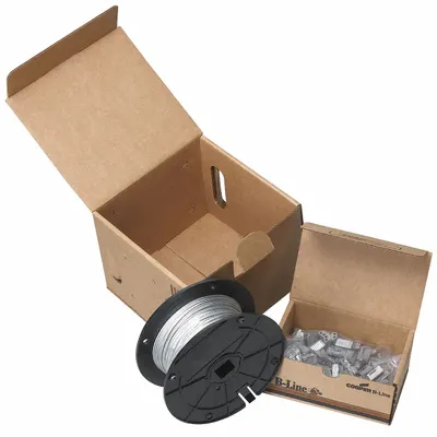 B-LINE BY EATON Wire Rope Hanging Kit: 50 2/3 ft Lg, Zinc Plated - Clips, Chains & Hangers