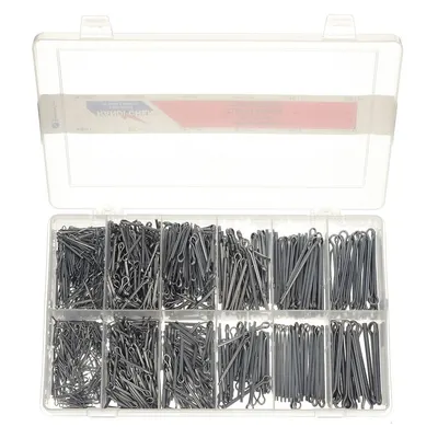 ITW BEE LEITZKE Pin Assortment,1200 pcs,10 Sizes: Bridge, Inch, Steel, 1008, Zinc Plated - Cotter Pin Assortments