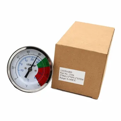LEONARD VALVE Dial Thermometer for 270-LF Series - Repair Kits & Replacement Parts for Mixing Valve