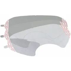 Polyester film lens covers with adhesive on the sides, supplied in packs of 25. Designed for use with powered air-purifying respirators to protect the primary lens from scratches, dirt, and debris in industrial environments.