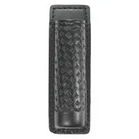 HEROS PRIDE Baton Holder: Black, Synthetic Leather, Basket Weave, 6 in x 2 1/4 in, Open Closure (MPN 1478W)
