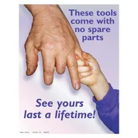 This safety poster measures 22 inches by 17 inches and features a write-on surface for adding custom notes or reminders. It has no protective coating and is printed in English. The poster does not include a frame. Commonly used in industrial facilities to display safety messages, warnings, or instructions