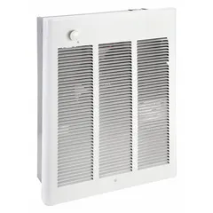DAYTON Recessed Electric Wall-Mount Heater: 3600 W/4800 W, 208/240V AC, Single Phase, White. Key specifications — Grille Color: White; Programming Capability: Non-Programmable; Wattage Output: 3600 W/4800 W; Voltage, Phase: 208/240V AC, 1-phase; Rough-In Dimensions - H x W x D: 18-1/4 in x 14-5/16 in x 3-7/8 in; Nominal Voltage - HVAC: 240V AC; Brand: DAYTON; Phase: Single.