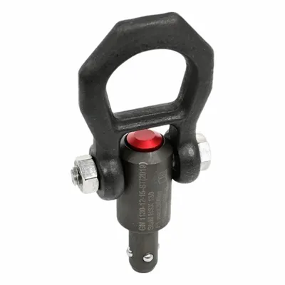 JW WINCO Quick-Release Hoist Ring: Steel, 1,079 lbf Load Limit, 16 mm Pin Dia - Quick-Release Pivot-Only Hoist Rings