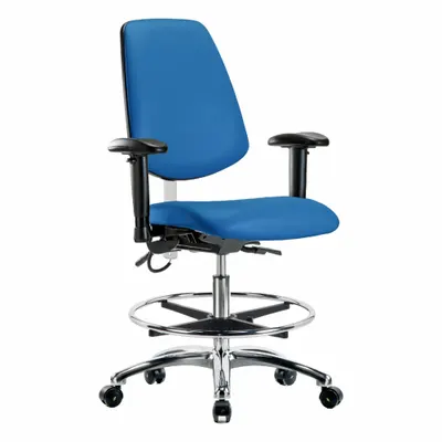 OEM ESD Task Chair with Arms, Vinyl, Aluminum Base, Height Range 21 1/2" to 29" - Vinyl ESD Chairs