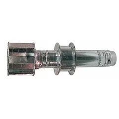 This flange-mount sidewall venting kit is designed for venting combustion gases from gas heaters. It includes a 4-inch wall thimble and is constructed of galvanized steel. Suitable for use with compatible gas heating equipment in industrial or commercial settings.