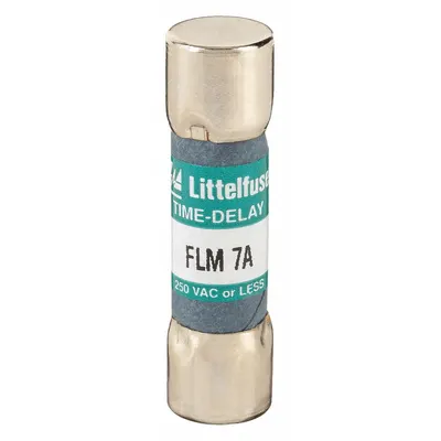 LITTELFUSE Fuse: FLM Series, Midget, Time-Delay, 7 A, 250 V AC, 13/32 in x 1 1/2 in - Time-Delay Cylindrical Fuses