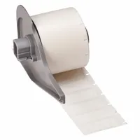 Pre-Cut Label Stock Roll: 1/2 in x 1 1/2 in, 1 1/2 in x 1/2 in, Autoclavable Polyester, White (MPN M7-29-423)