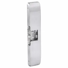 This heavy-duty rim electric strike is designed for use with exit devices on commercial doors, providing controlled egress while maintaining security. Constructed with a stainless steel finish, it measures 9 inches in height and operates on 12/24V input voltage. Suitable for high-traffic applications requiring reliable access control.