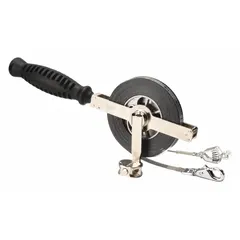 This steel gauging tape is used for innage (liquid remaining) measurement of dark liquids in tanks. It features a swivel snap tip, grounding strap, and double-sided Metric/SAE markings. A plumb bob must be ordered separately. Manufacturer part number: CN1294SMEF59N.