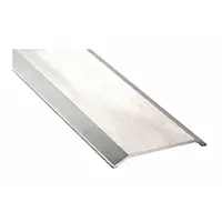 Aluminum saddle threshold, 3 ft length, with smooth transition type. Used at doorways to bridge gaps between flooring surfaces and reduce tripping hazards. Suitable for commercial and industrial facilities accommodating wheeled traffic